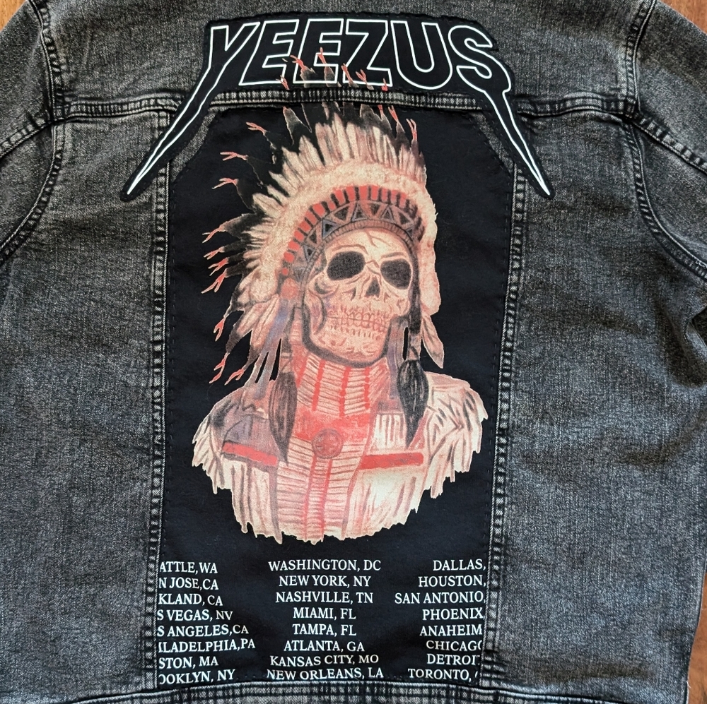 Yeezus Tour Upcycled Denim Jacket (M) - Picture 3 of 7